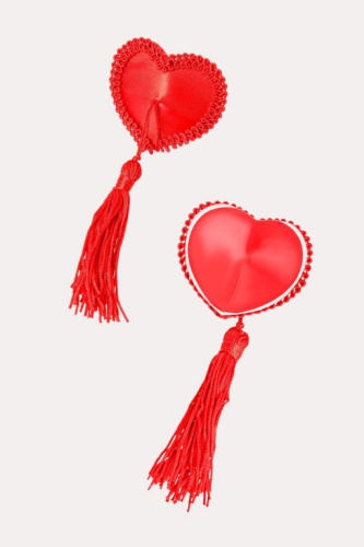 Пестисы Erolanta Lingerie Collection сердечки с кисточками красные